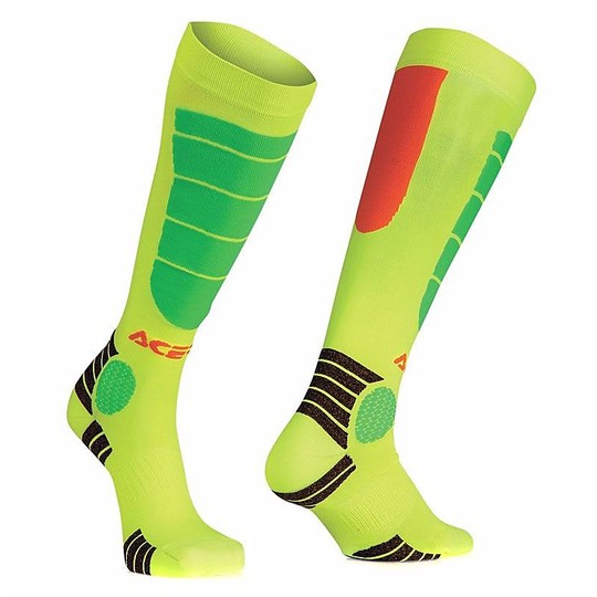 Chaussettes Motos Techniques Acerbis MX Impact Junior Fluo Orange Fluo Yellow