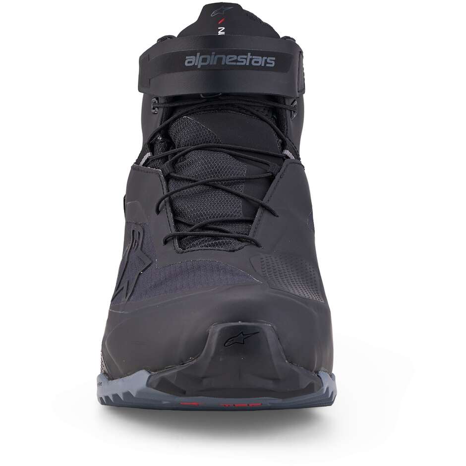Chaussures de moto Alpinestars CR-X GORE-TEX Adventure, noir et gris foncé