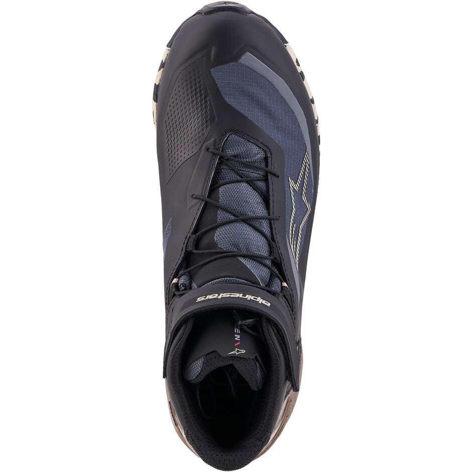 Chaussures de moto Alpinestars CR-X GORE-TEX Adventure, noir, gris foncé, beige