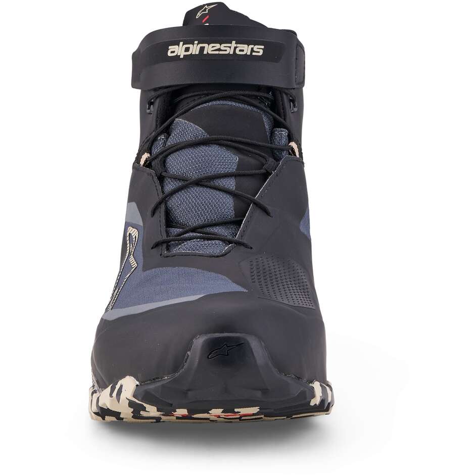Chaussures de moto Alpinestars CR-X GORE-TEX Adventure, noir, gris foncé, beige