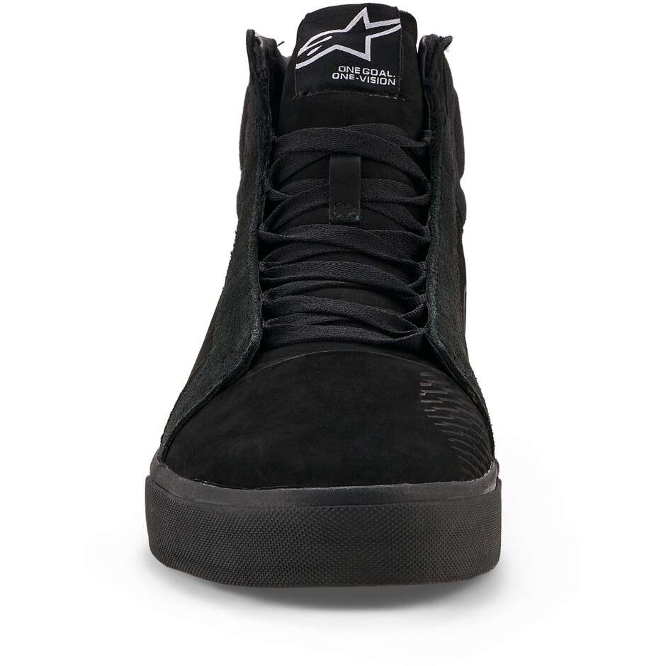 Chaussures de moto Alpinestars RIDE-63 en cuir noir et rouge vif