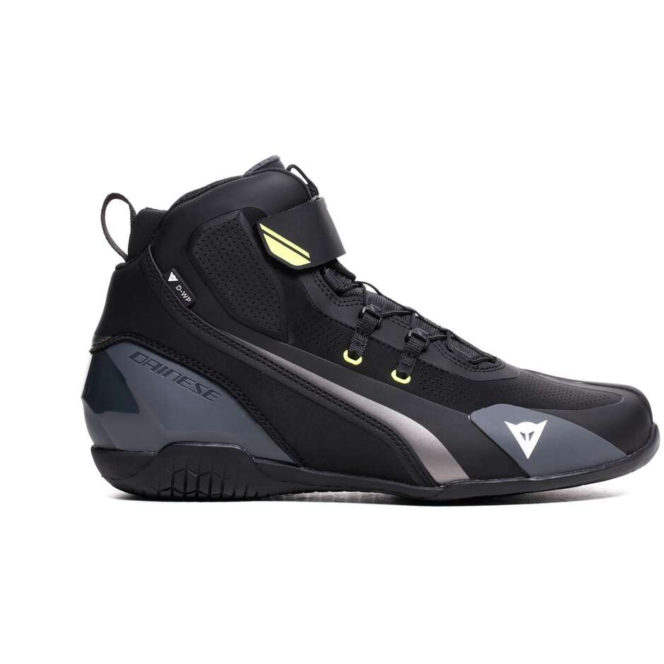 Chaussures de moto Dainese HERIAN D-WP Noir Blanc Jaune Fluo