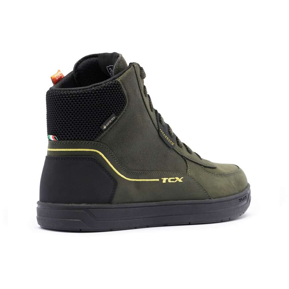 Chaussures de moto décontractées Tcx MOOD 2 GORE-TEX vert noir jaune