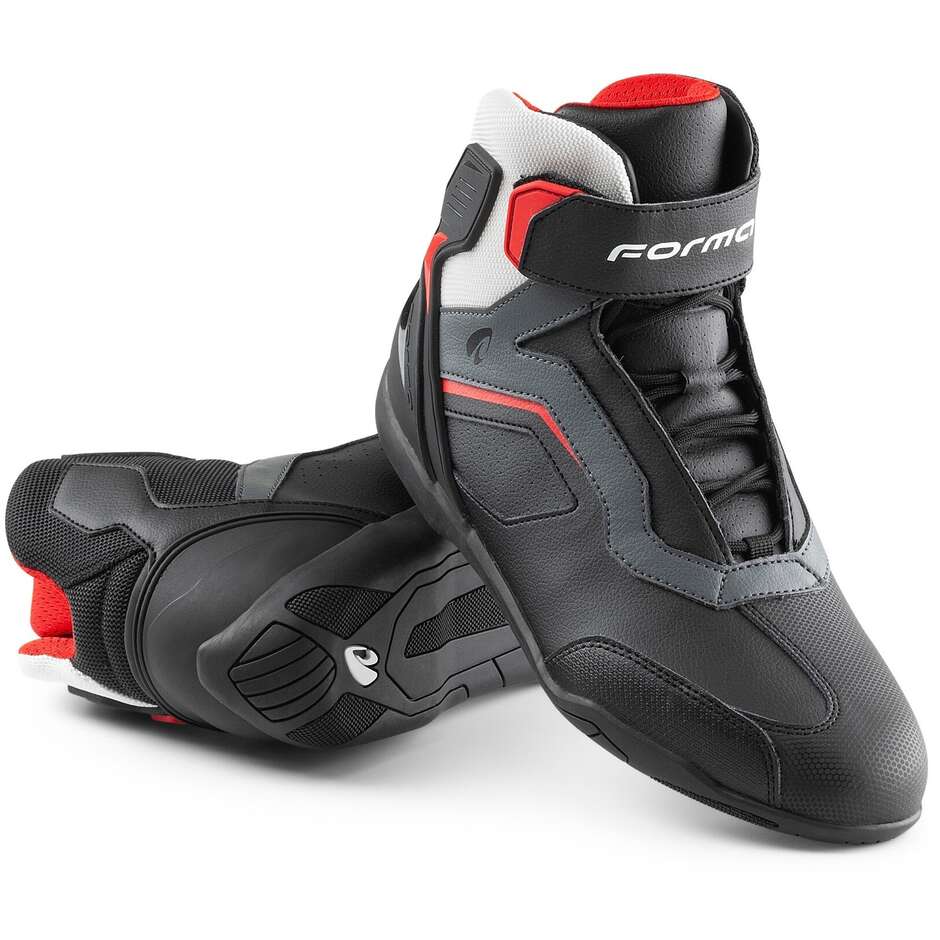 Chaussures de moto d'été Forma STINGER EVO FLOW noir blanc gris