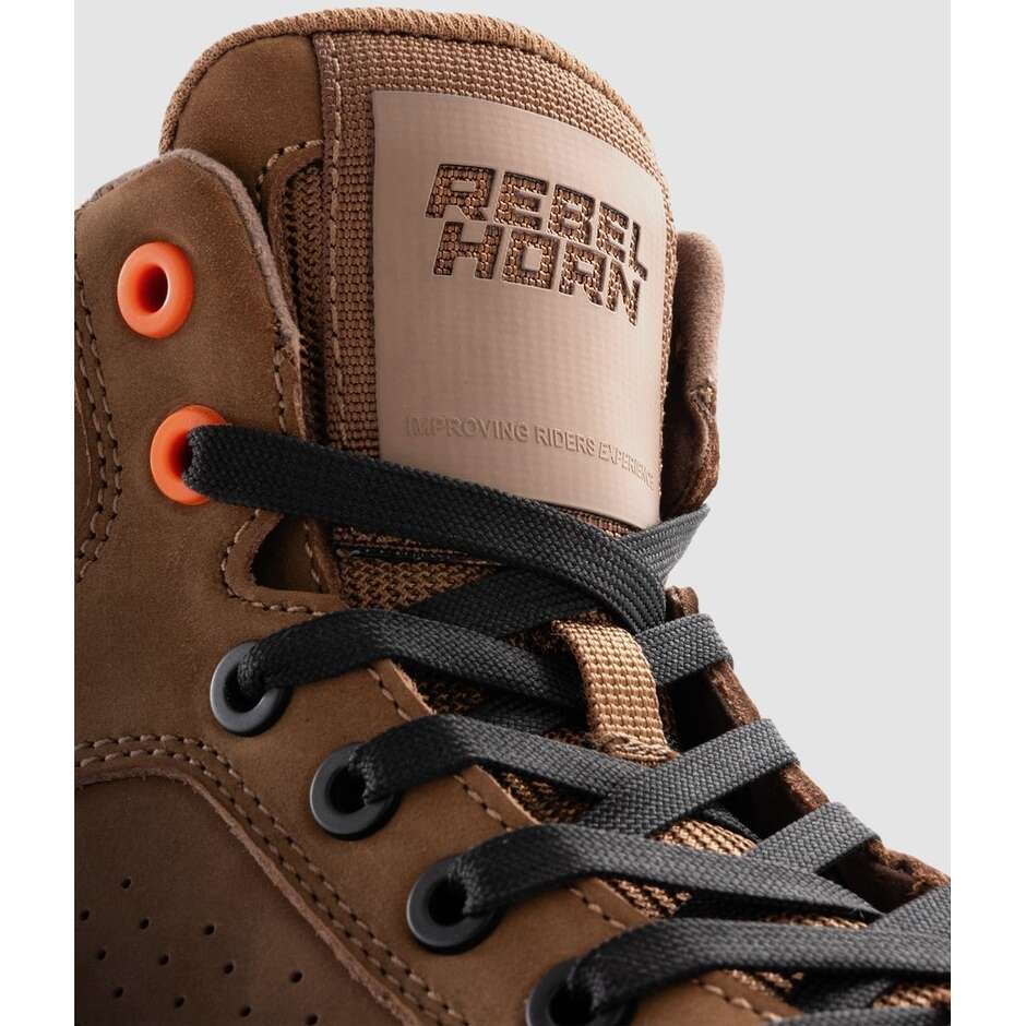 Chaussures de moto marron Rebelhorn SPIKE