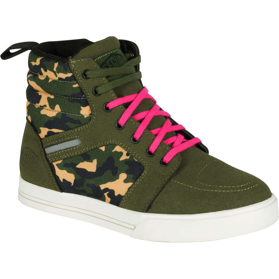 Chaussures de moto pour femme Segura LADY SANTANA, kaki camouflage