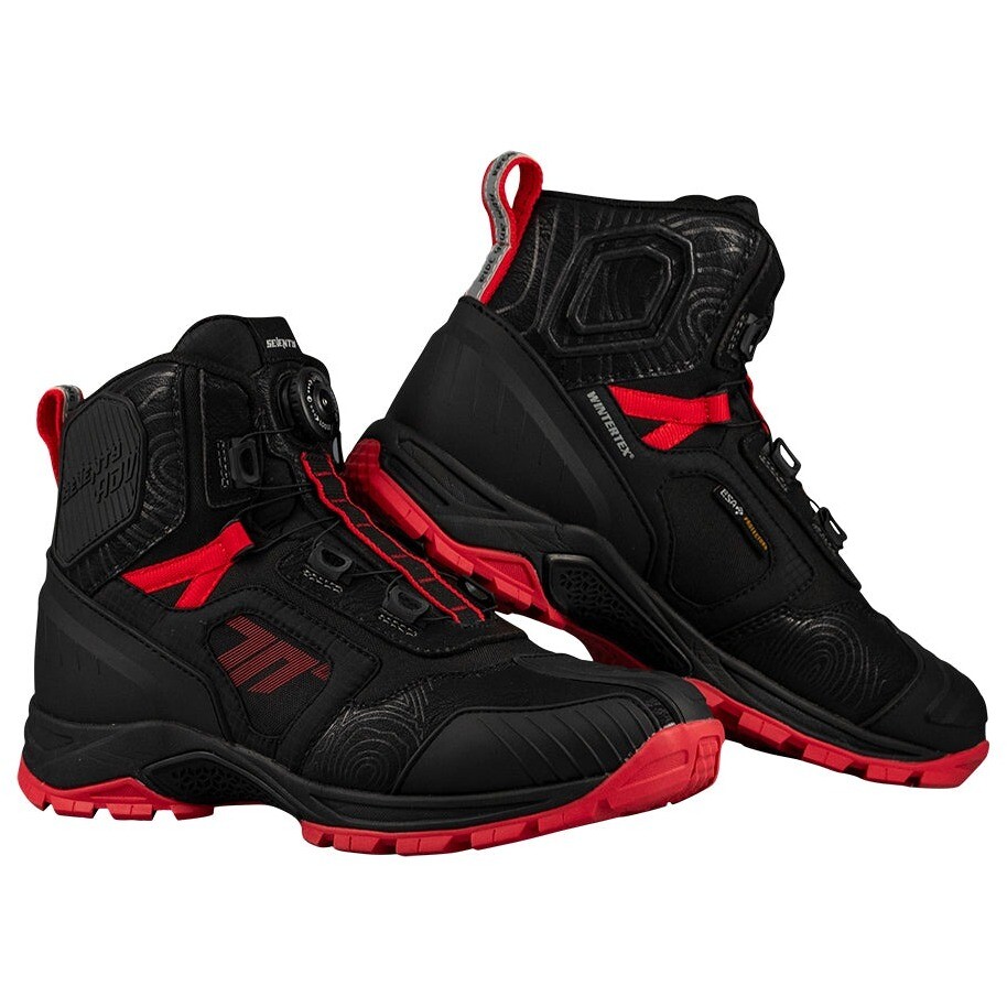 Chaussures de moto Seventy Degrees SD-BA7 STELVIO LOW Noir Rouge
