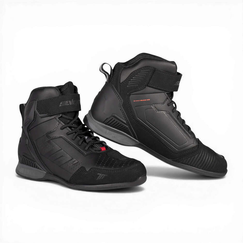 Chaussures de moto unisexes Seventy Degrees SD-BR4 VELOCE ONE noires