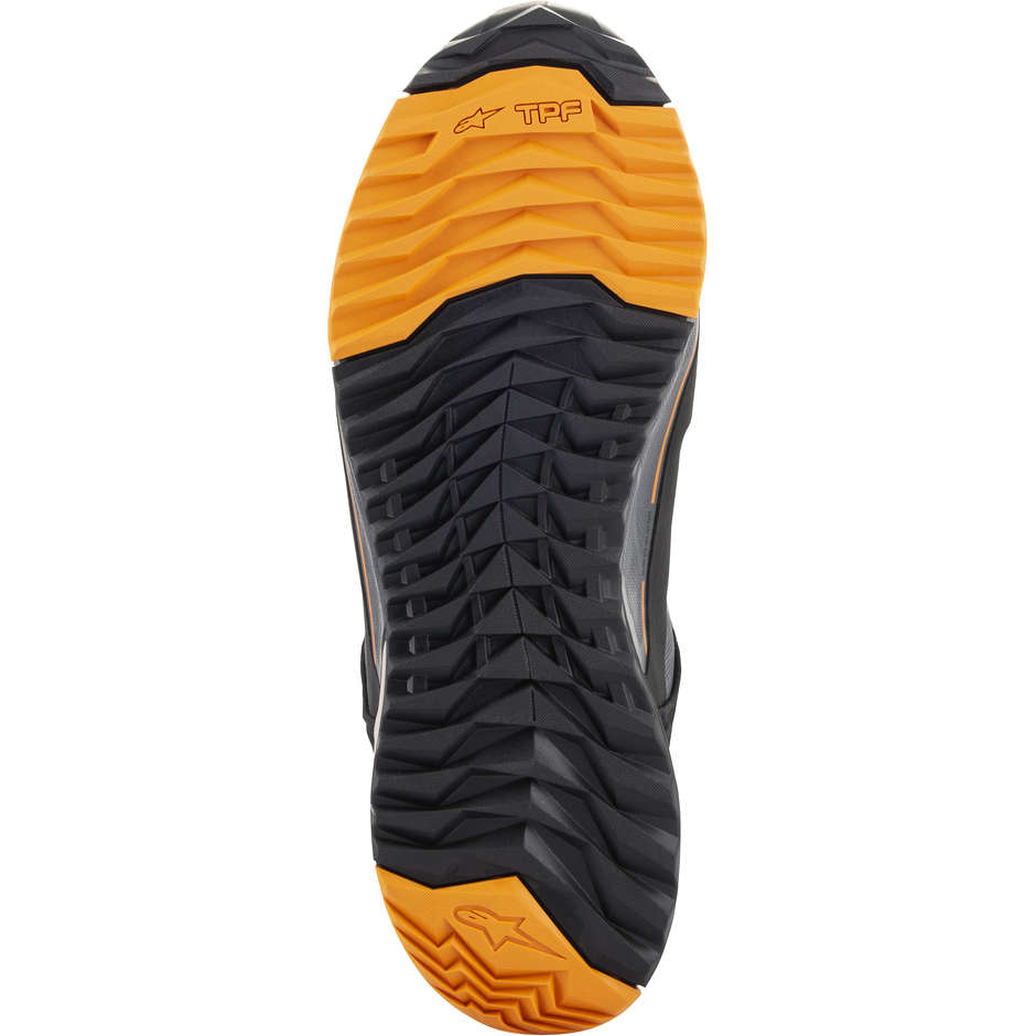 Chaussures Moto Alpinestars CR-X Drystar Noir Marron Clair Orange