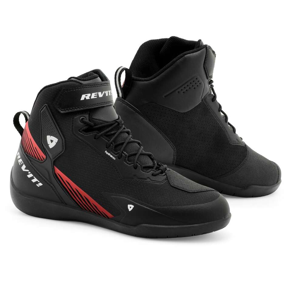 Chaussures Moto Rev'it G-FORCE 2 H2O Noir Rouge Fluo