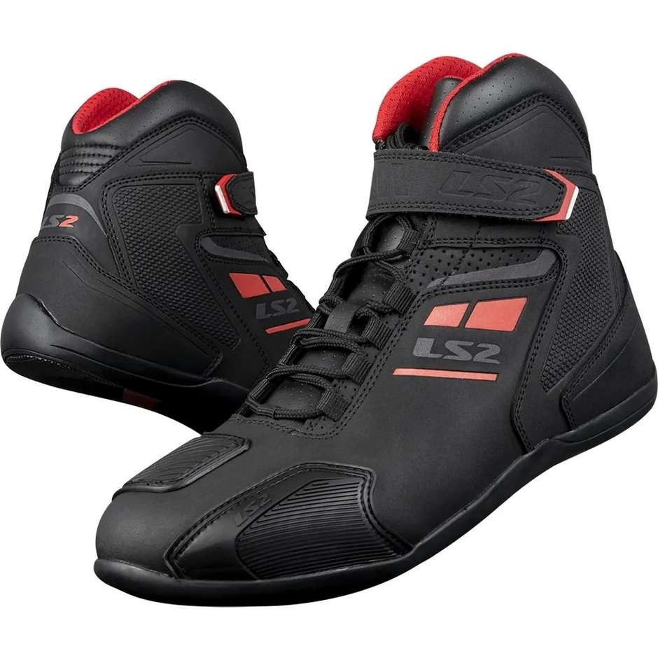 Chaussures Moto Sport Imperméables Ls2 GARRA LADY WP Noir Rouge