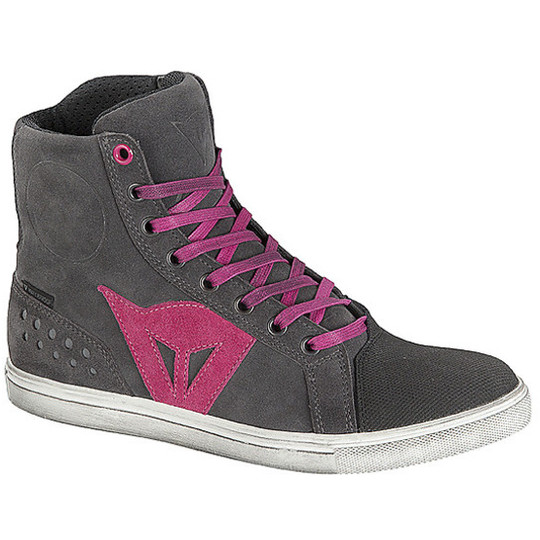Chaussures Moto Techniques Femme Dainese Street Biker D-WP Anthracite Fuxia