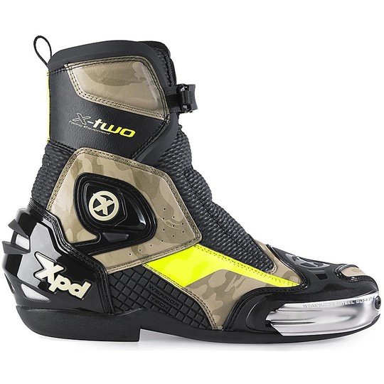 Chaussures Route Moto Racing XPD X-TWO Noir Marron