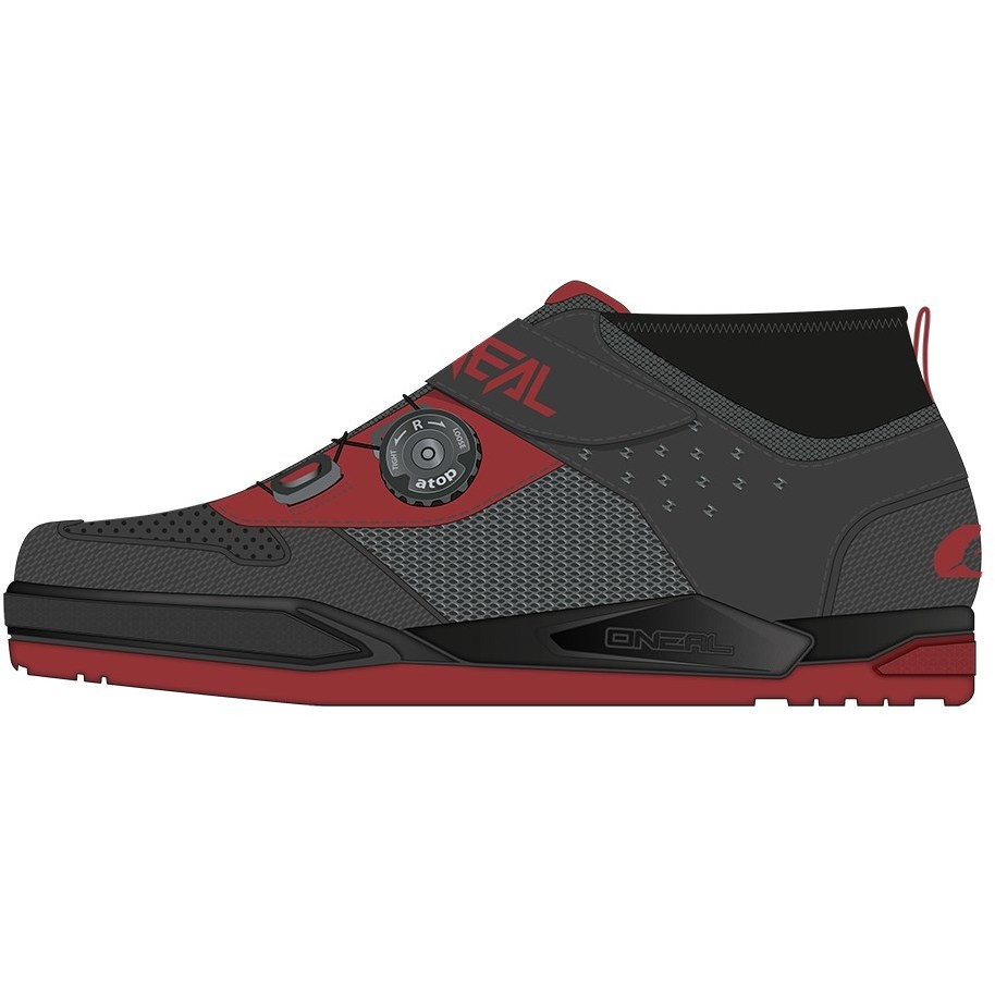 Chaussures VTT Oneal Session SPD MTB Ebike Gris Rouge
