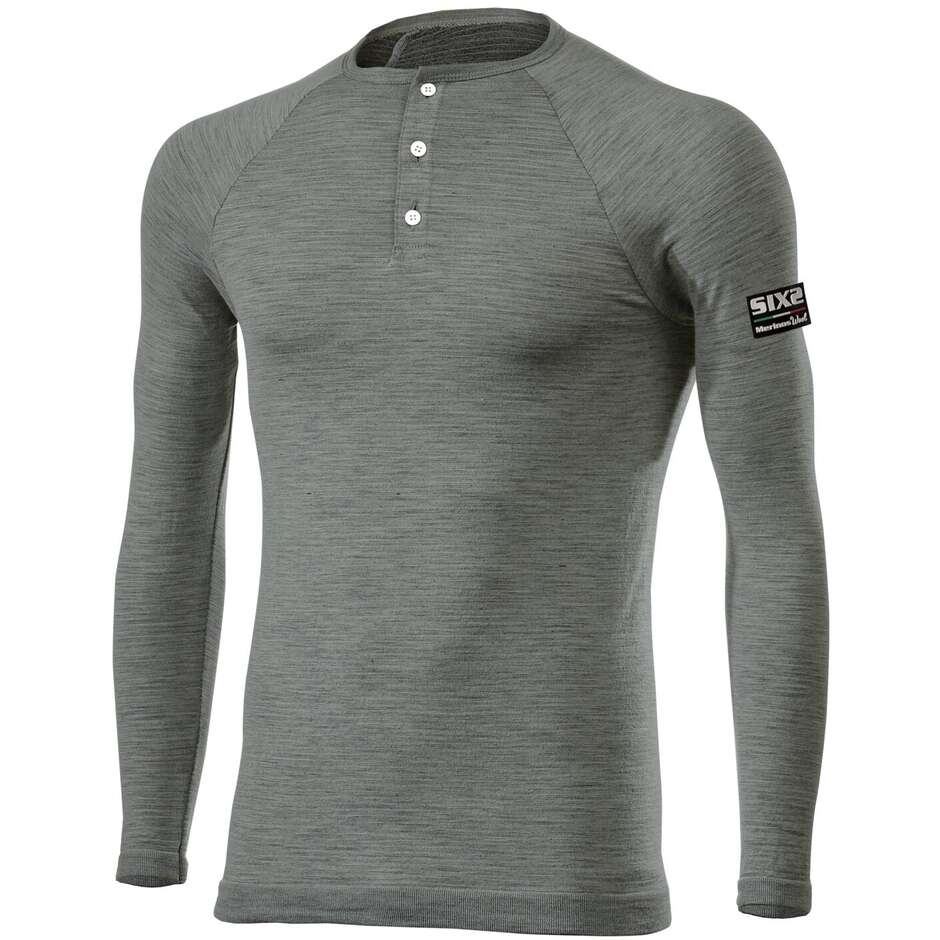 Chemise manches longues Sixs Manches longues Serafino Carbon Laine Merinos Anthracite