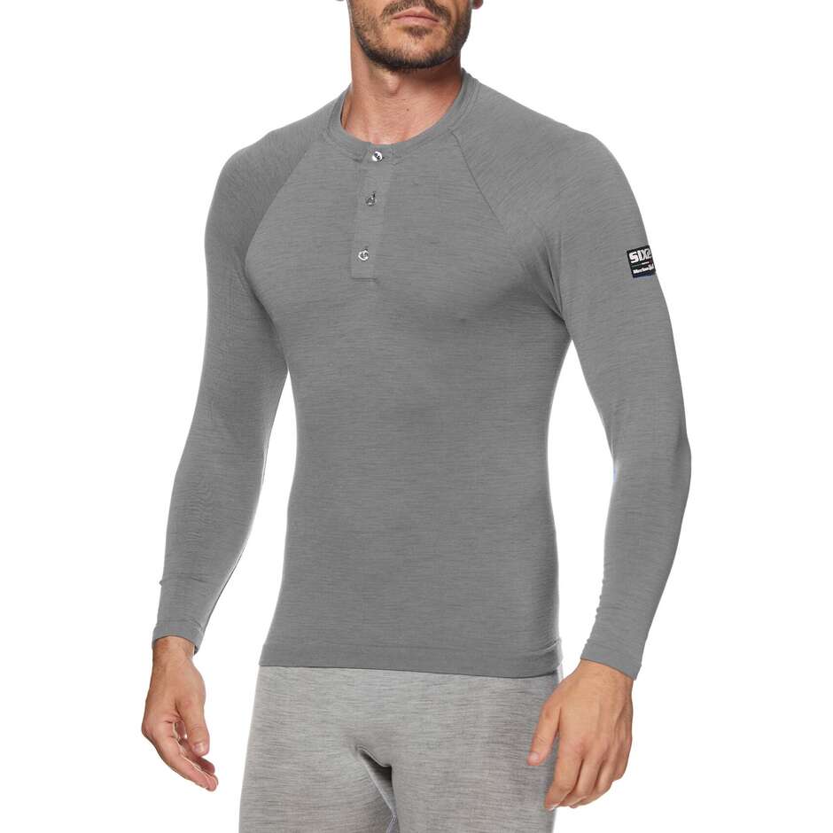 Chemise manches longues Sixs Manches longues Serafino Carbon Laine Merinos Anthracite