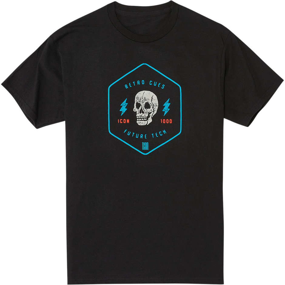 Chemise Moto Manches Courtes Casual Icon RETROSKULL TEE Noir