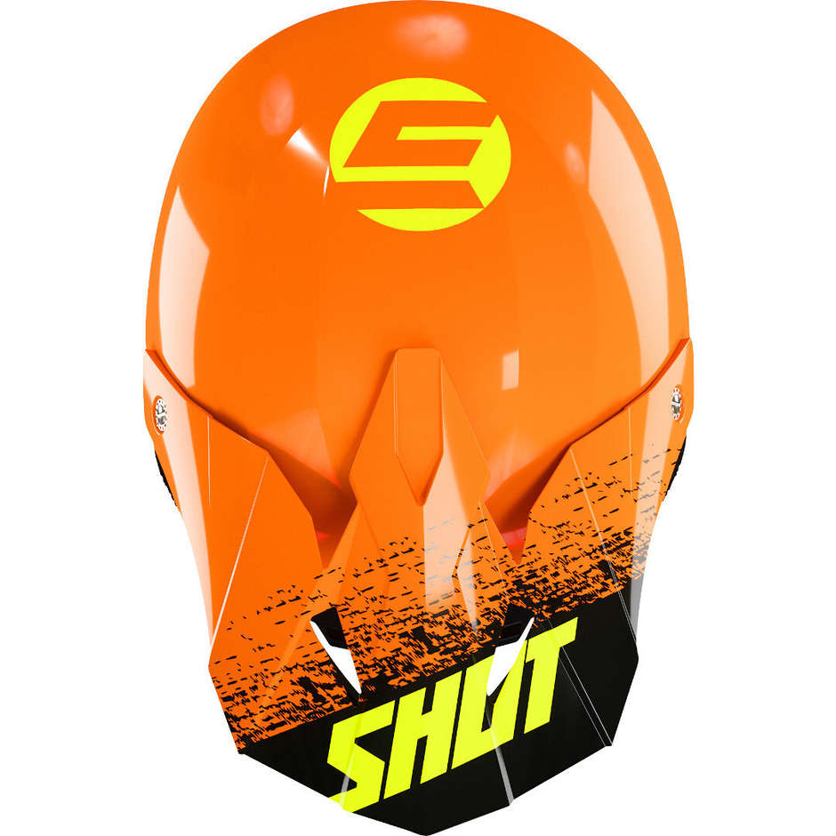 Child Helmet Moto Cross Enduro Shot FURIOUS ROLL Kid Orange Neon Yellow Glossy