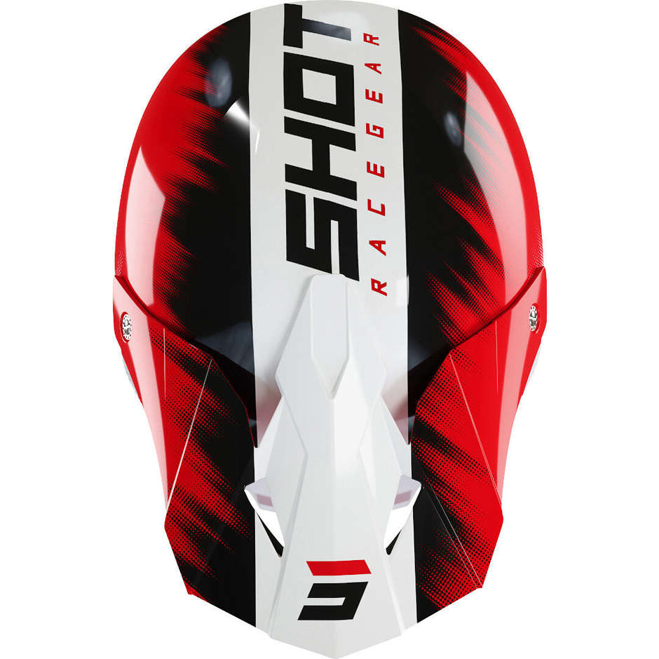 Child Helmet Moto Cross Enduro Shot FURIOUS VERSUS KID White Red Glossy