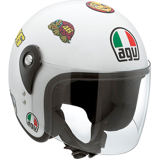 Child Motorcycle Helmet Jet AGV Junior Open Top Valentine Symbols With Stickers