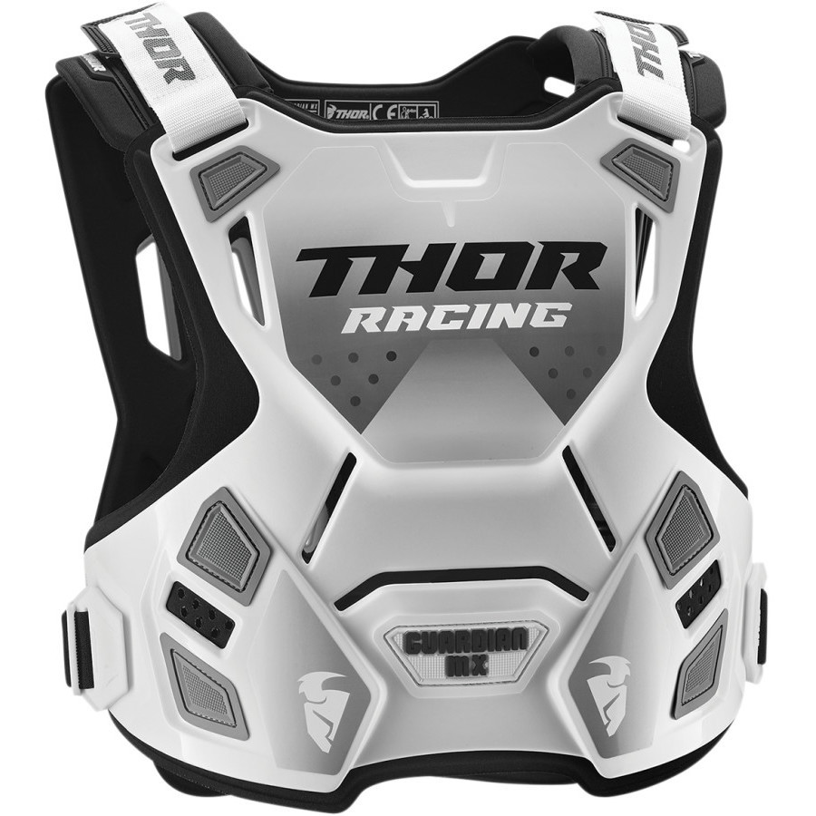 Child Protective Helmet Cross Enduro Thor Youth Guardian MX Roost Deflector White