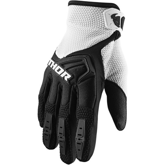 Children's Moto Cross Enduro Gloves Thor Spectrum Youth S20 Black White