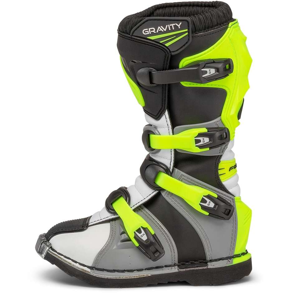 Children's Motorcycle Cross Enduro Boots Forma GRAVITY Gray Fluo Yellow