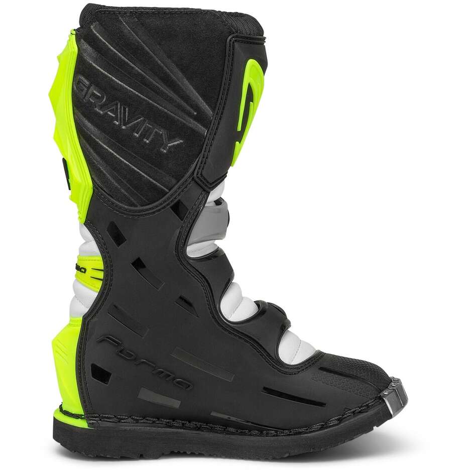 Children's Motorcycle Cross Enduro Boots Forma GRAVITY Gray Fluo Yellow