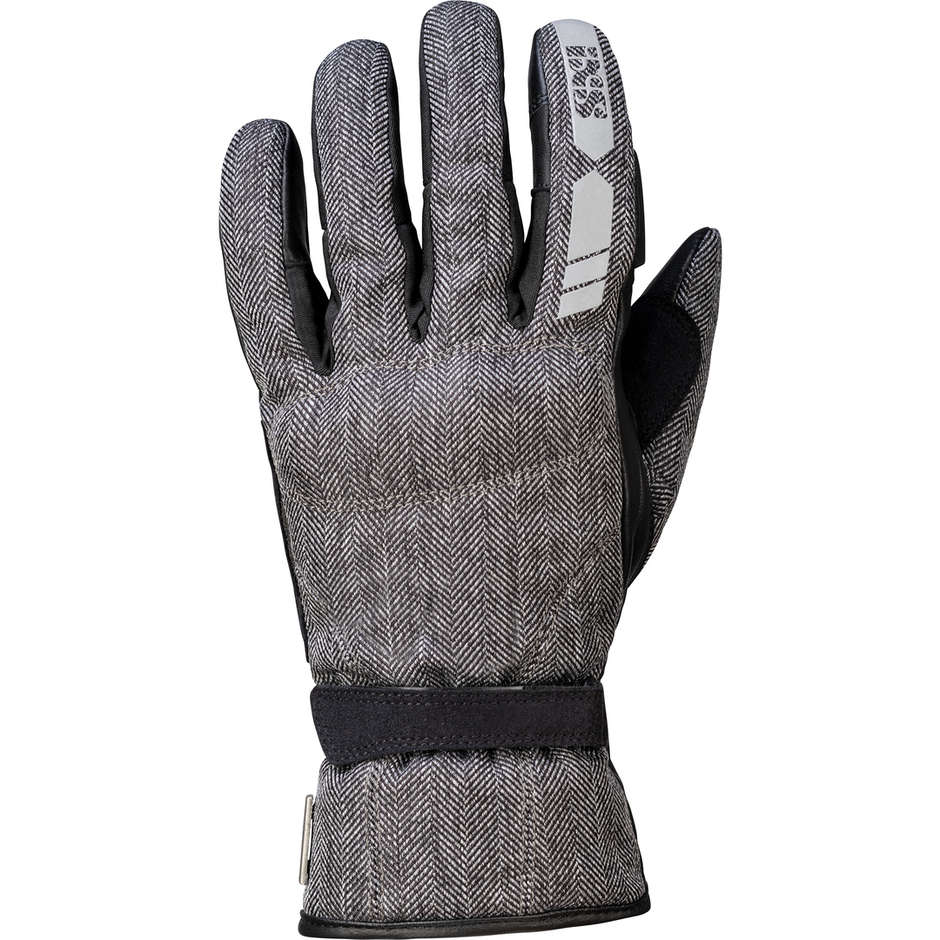 Classic Ixs Women's Motorcycle Gloves In Torino-Evo-ST 3.0 Black Gray Leather