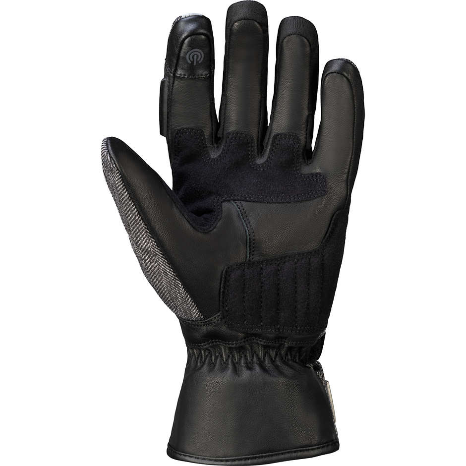 Classic Ixs Women's Motorcycle Gloves In Torino-Evo-ST 3.0 Black Gray Leather