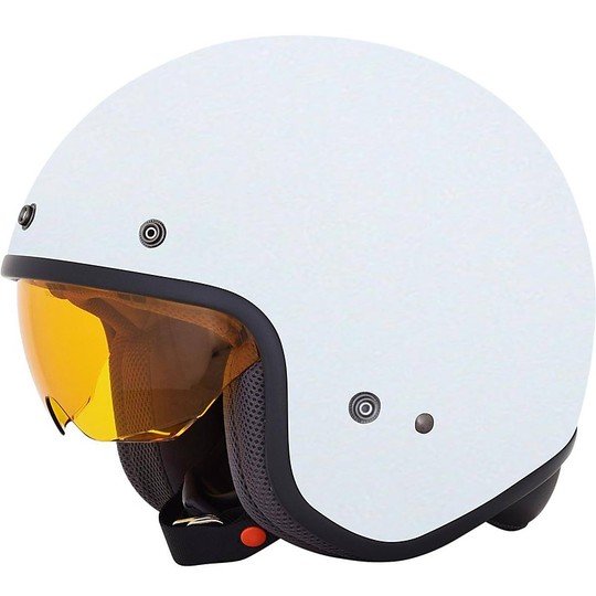 Classic Jet Motorcycle Helmet With AFX Fx-142 Retractable Visor White