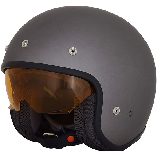 Classic Jet Motorcycle Helmet With Retractable Visor AFX Fx-142 Frost Gray