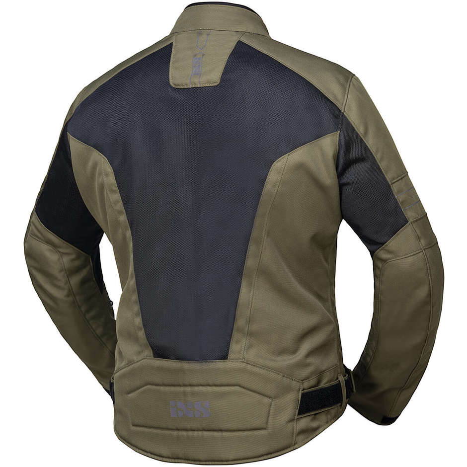 Classic Motorcycle Jacket In Ixs Evo-Air Black Olive Gray Fabric