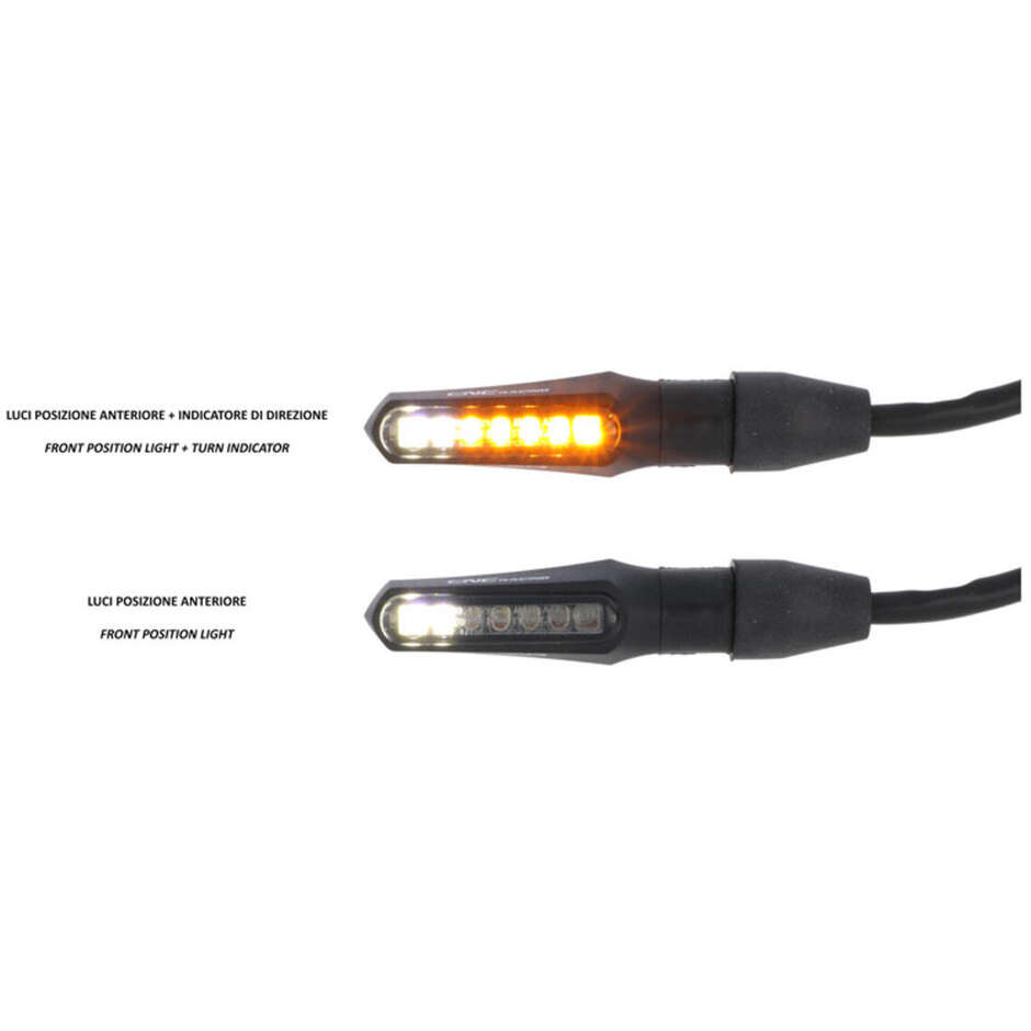 Clignotants avant à LED + feu de position ID018 CNC Racing Noir