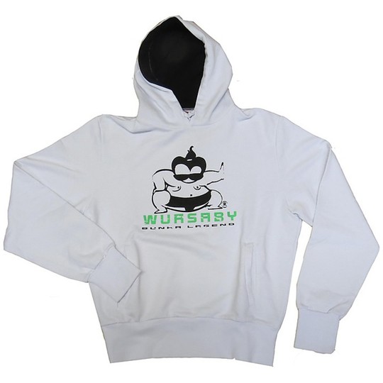 Closed Hooded Sweatshirt Berik Wasaby Printed With Logo White