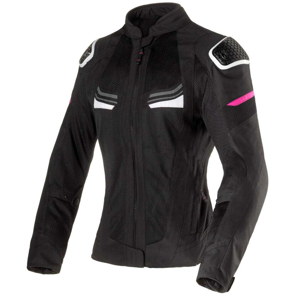 Clover AIRJET 6 LADY Perforated Women's Motorcycle Jacket Black Fuchsia White