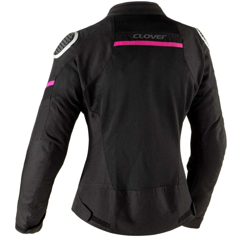 Clover AIRJET 6 LADY Perforated Women's Motorcycle Jacket Black Fuchsia White