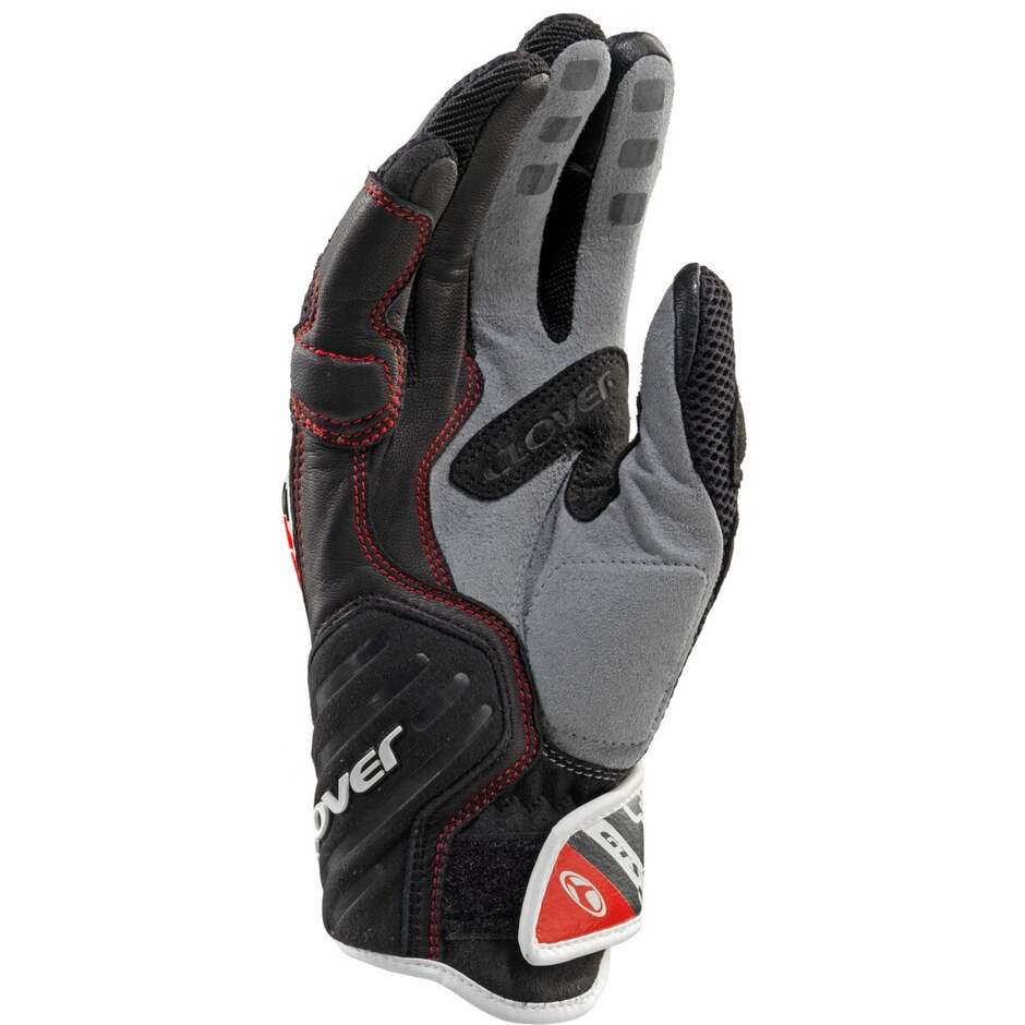 Clover GTS-3 Sommer Motorradhandschuhe Schwarz Weiß