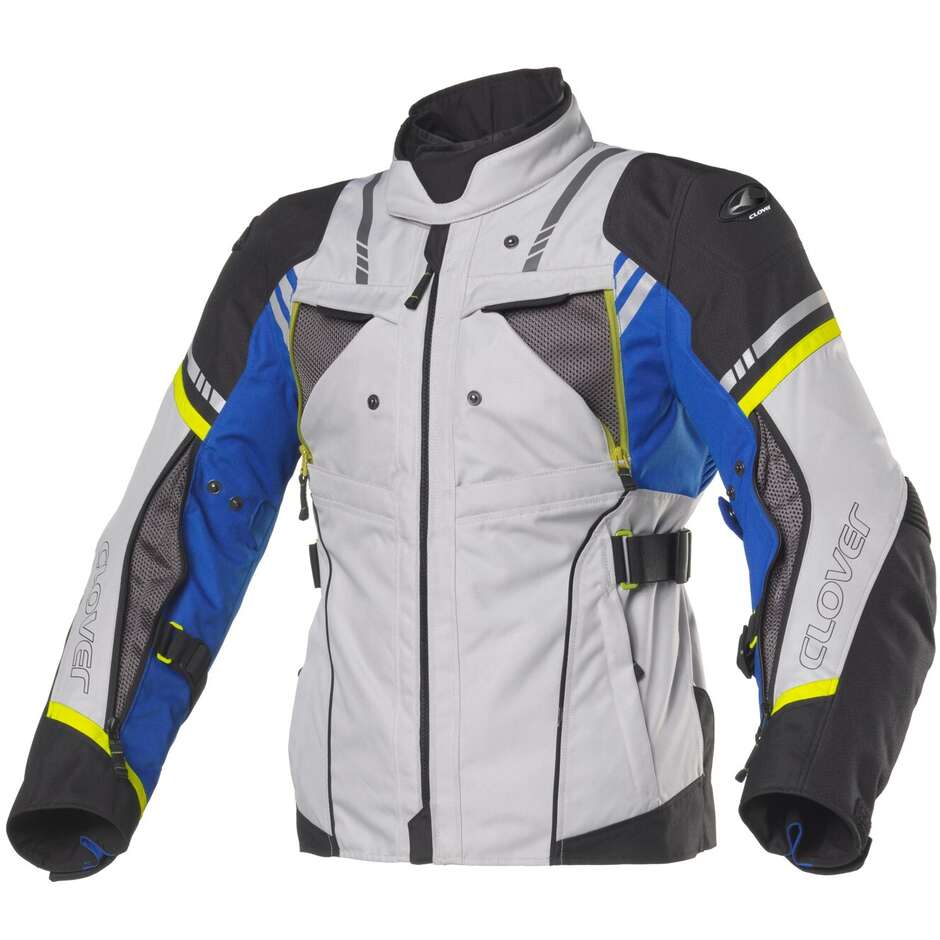 Clover HYPERBLADE WP Motorcycle Jacket Blue Grey Black