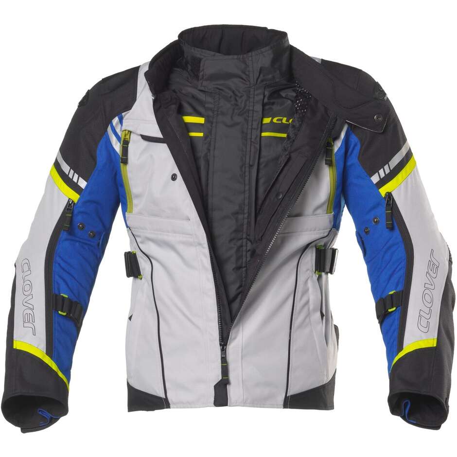 Clover HYPERBLADE WP Motorcycle Jacket Blue Grey Black