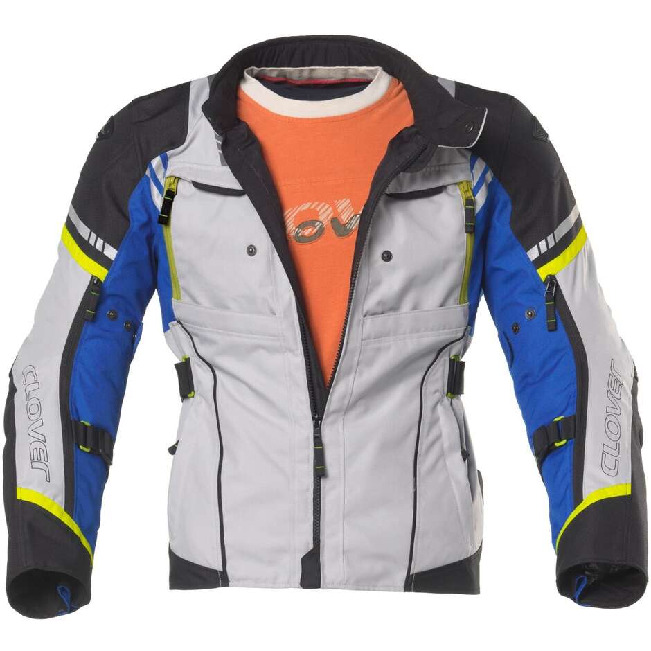 Clover HYPERBLADE WP Motorcycle Jacket Blue Grey Black