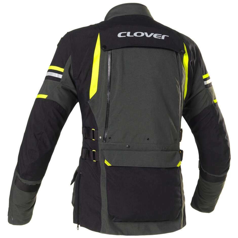 Clover LAMINATOR 2 WP Motorradjacke Schwarz Dunkelgrau Gelb