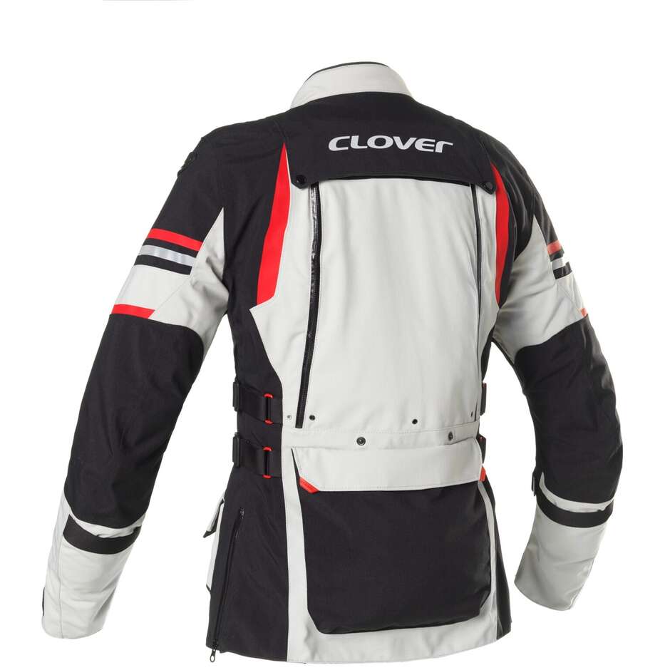 Clover LAMINATOR 2 WP Motorradjacke Schwarz Grau Rot