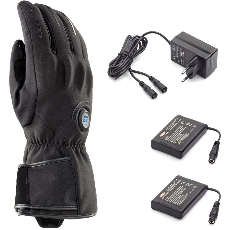 Clover METRO WP LADY KIT VERSION Heated Motorcycle Gloves for Women, Black (Batteries and Charger Included)