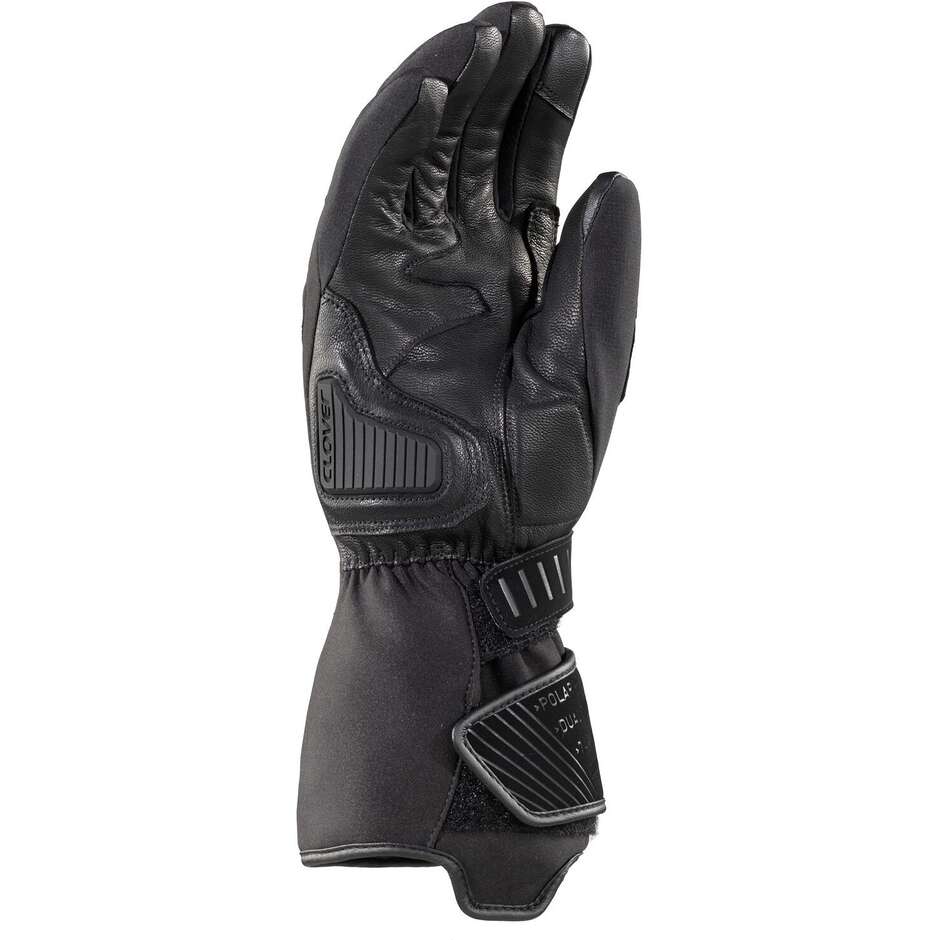 Clover POLAR-2 WP KIT VERSION Heated Motorcycle Gloves Kit, Black (Batteries and Charger Included)