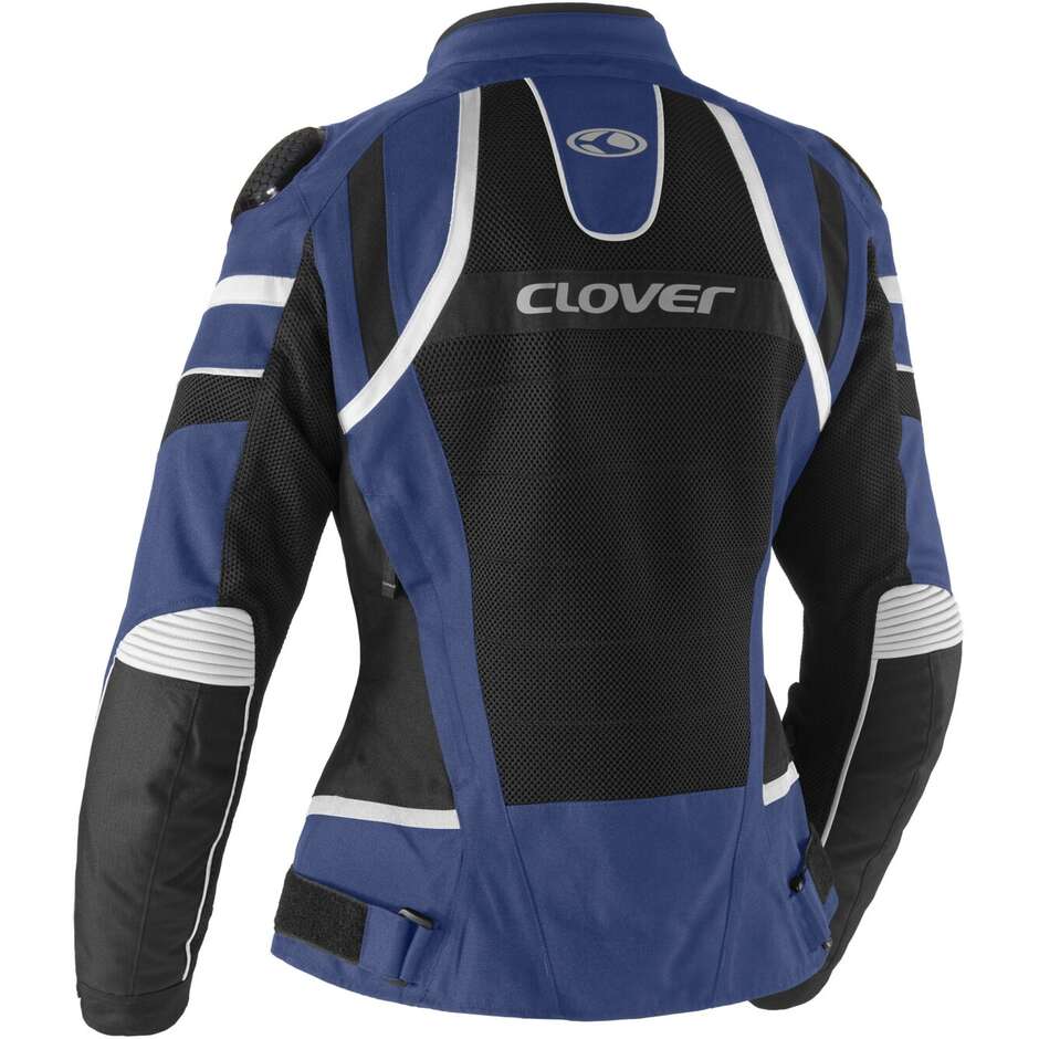 Clover RAINJET 3 LADY WP Women's Motorcycle Jacket Blue Black White