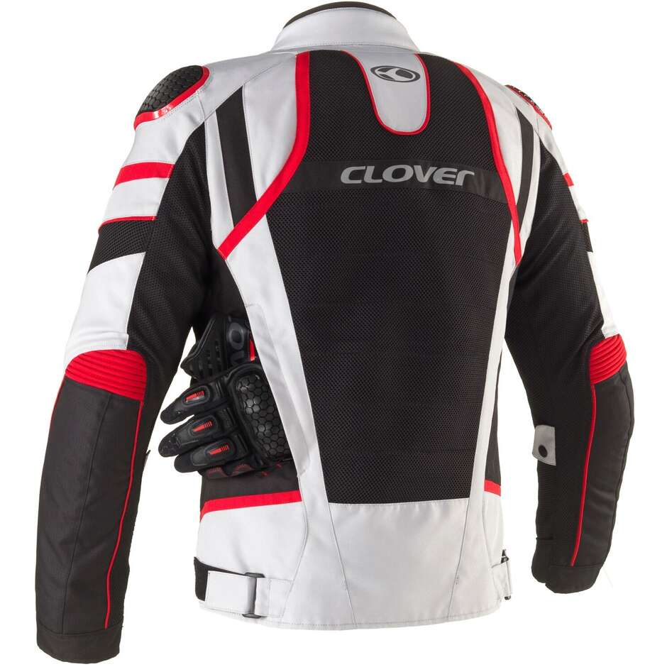 Clover RAINJET 3 WP Motorcycle Jacket Red Black White