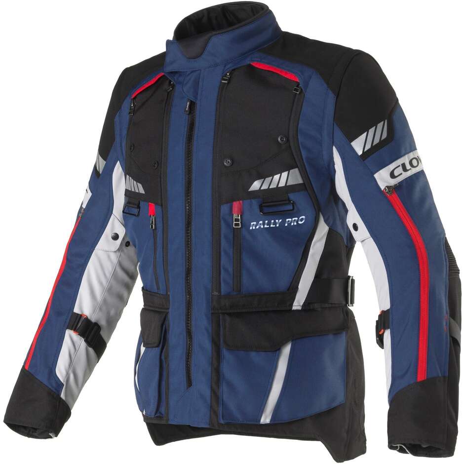 Clover RALLY PRO WP Motorradjacke Marineblau Schwarz