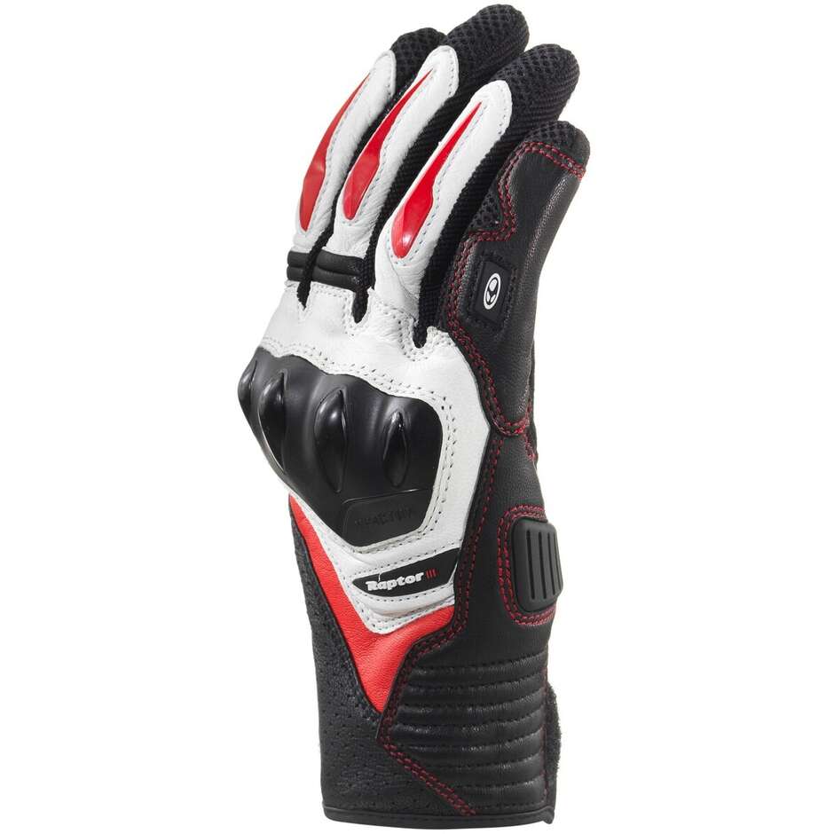 Clover RAPTOR 3 Motorcycle Gloves Black White Red