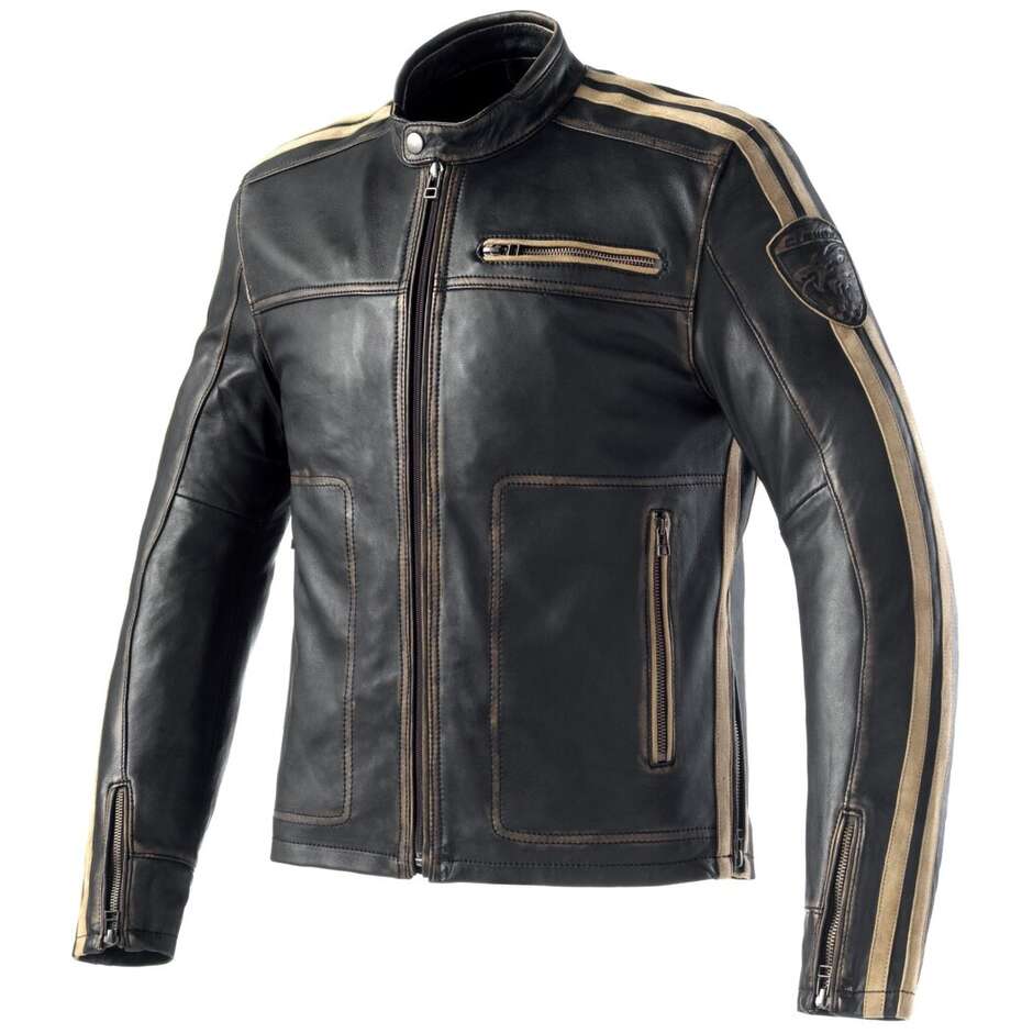 Clover REBEL 2 Motorcycle Jacket Black Brown